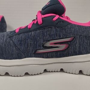 Skechers Women's Navy and Pink Slip-On Athletic Shoe